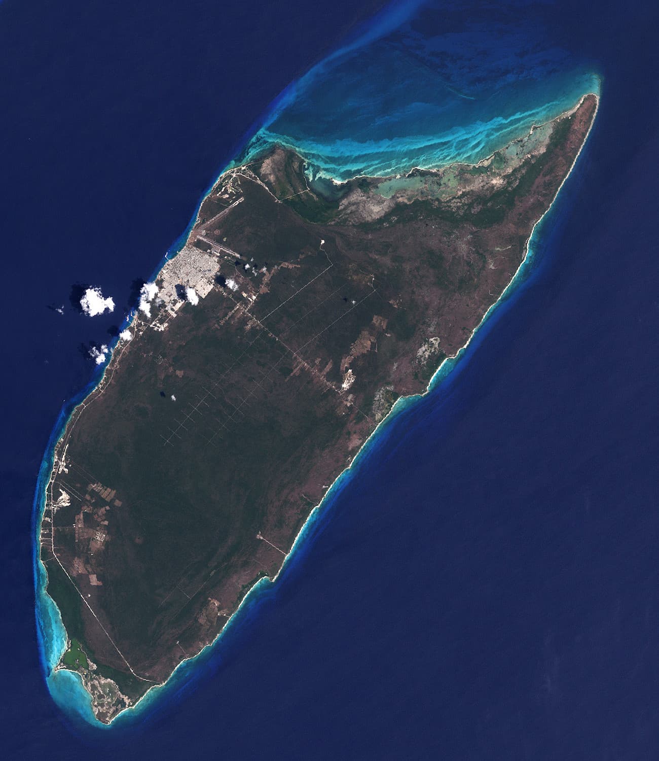 Photo: NASA, Public domain, via Wikimedia Commons (https://commons.wikimedia.org/wiki/File:Isla_cozumel_April17-2001-crop.jpg)